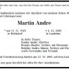 Andre Martin 1921-2005 Todesanzeige